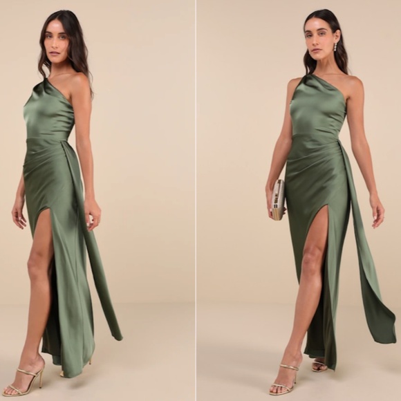 bridesmaid dress bundle La Divine CD790 Fitted Stretchable Gown with Off-the-Shoulder Sleeves Front Leg Slit Ruched Bodice; Perfect for Bridesmaids Black / 6